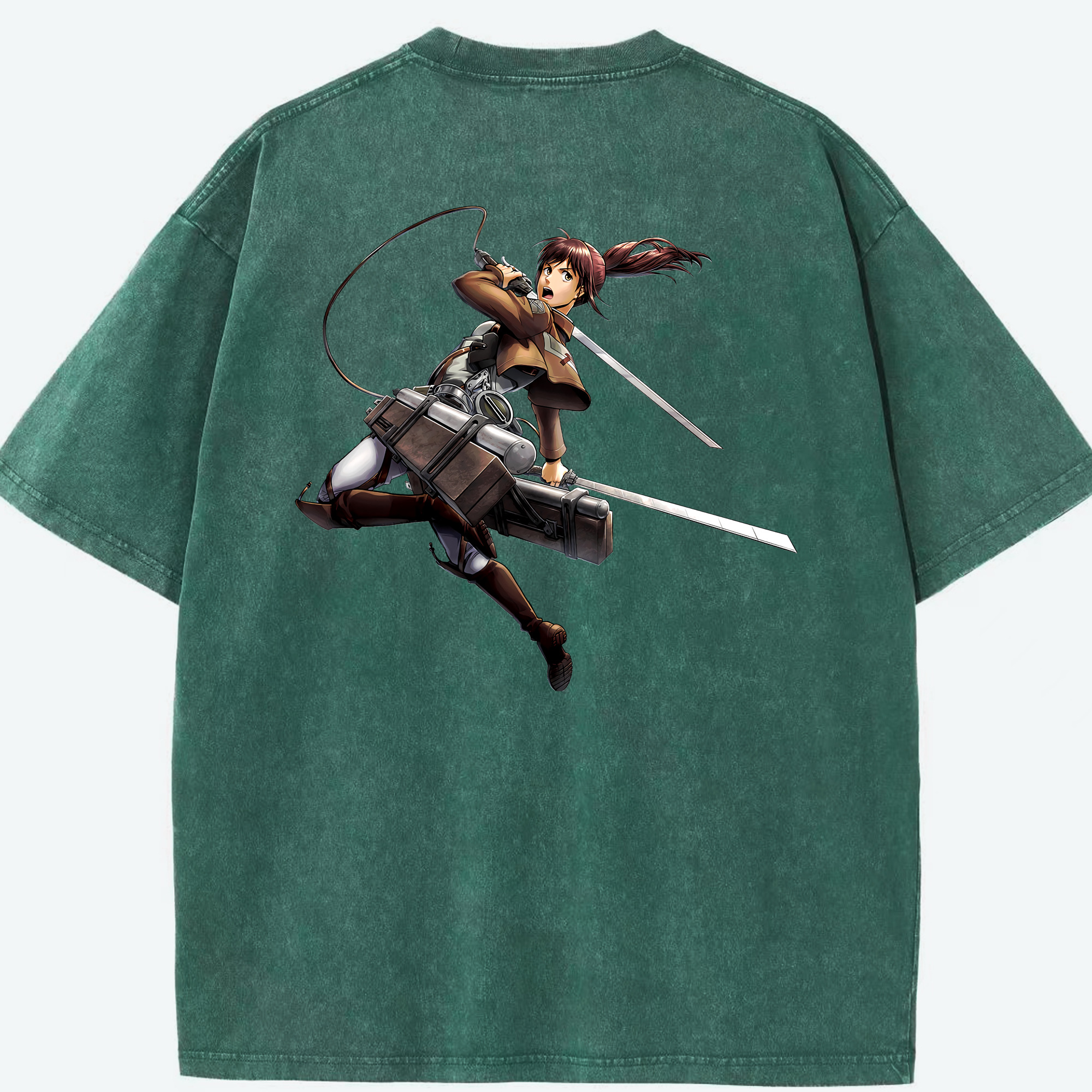 （画像用） 進撃の巨人 サシャ·ブラウス Attack on Titan Sasha Blaus 綿100% ヴィンテージ風 半袖Tシャツ（背面プリント）
